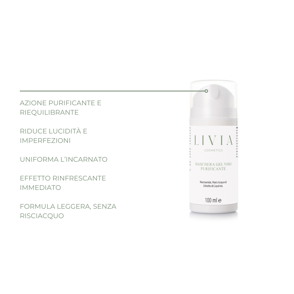 Maschera viso purificante in gel